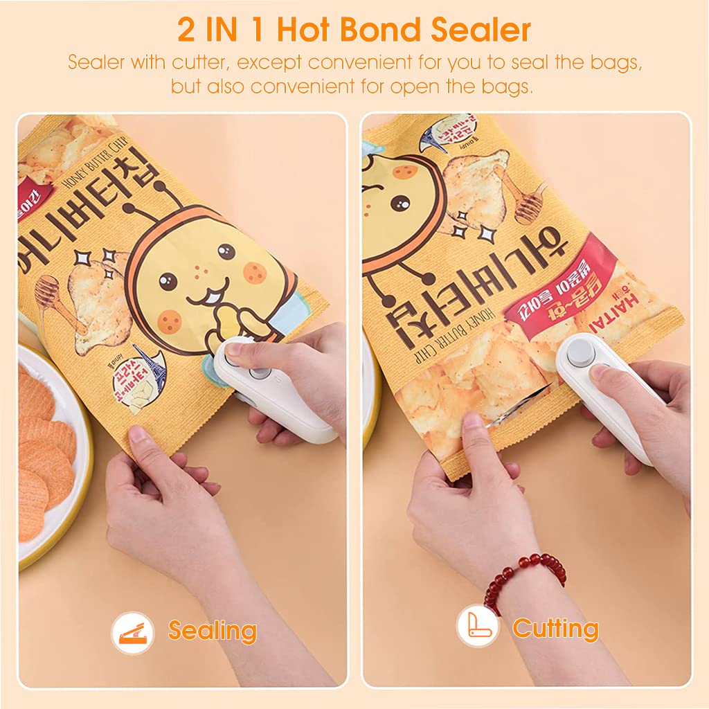 SkyShopy 00mAh Sealer for Plastic Bags, USB Bag Sealer, 2 in 1 Hot Bond Sealer with Cutter, Magnetic Bag Sealer, Mini Bag Sealer Rechargeable Bag Sealer for Chips Snack Bag, Various Bag Food SkyShopy 00mAh Sealer for Plastic Bags, USB Bag Sealer, 2 in 1 Hot Bond Sealer with Cutter, Magnetic Bag Sealer, Mini Bag Sealer Rechargeable Bag Sealer for Chips Snack Bag, Various Bag Food